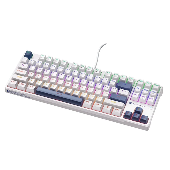 Machenike K500B-B87 Kablolu Blue Switch RGB Beyaz İngilizce Gaming Klavye - 3