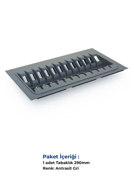 Çekmece Içi Tabaklık 29cmx48Cm, Antresit (3cm En Ve 6 Cm Boydan Kesilebilir) - 3
