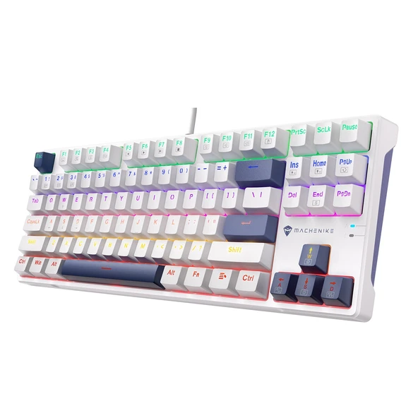 Machenike K500B-B87 Kablolu Blue Switch RGB Beyaz İngilizce Gaming Klavye - 4