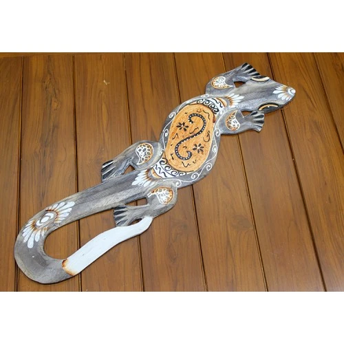 Ahşap Duvara Asmalı Kertenkele Figürü ürün görseli 1