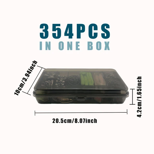 Valkyrie 354 Parça Balık Olta İğne Yem Seti Rapala Kurşun İğne Silikon Kaşık Çantalı Komple Set - 5