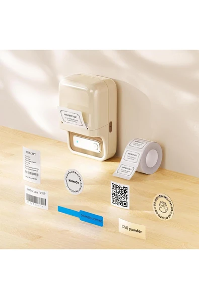 Niimbot B21S Bluetooth Termal Etiket Yazıcı - Krem - 5