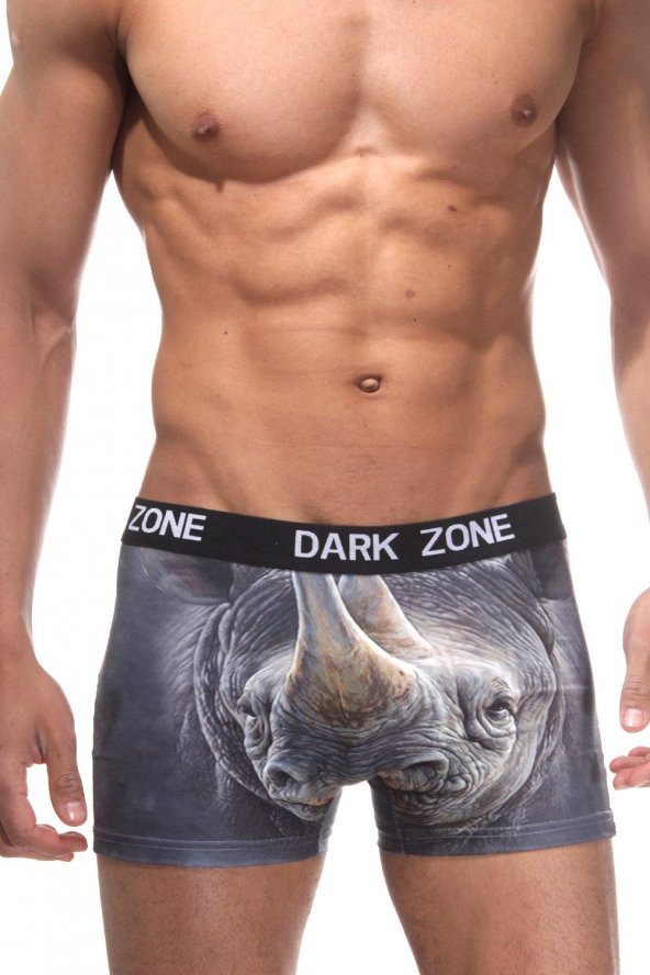 Darkzone Gergedan Desenli 3D Erkek Boxer