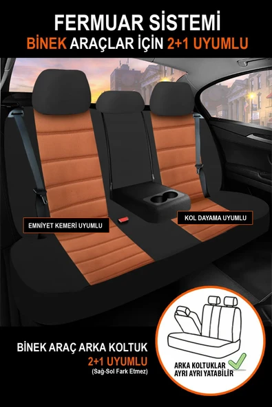 KURRA STORE Mercedes-benz T-mod. (s123) 240 T D (72 Hp) 1983 Trend Serisi Tay Tüyü Oto Koltuk Kılıfı TABA - 4