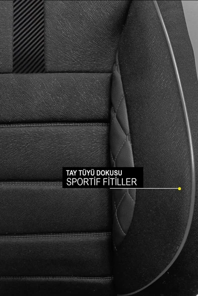 KURRA STORE Mercedes-benz T-mod. (S124) 200 T D (72 HP) 1991 Trend Serisi Tay Tüyü Oto Koltuk Kılıfı Siyah - 4