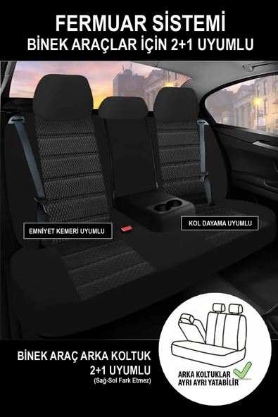 KURRA STORE Renault 11 (b/c37) 1.4 (b/c/s373) (72 Hp) 1985  Trend Serisi Tay Tüyü Oto Koltuk Kılıfı füme - 5