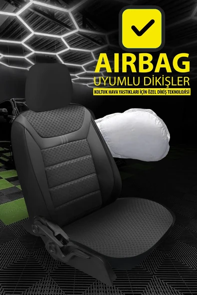 KURRA STORE Dacia Logan Mcv Ambiance 1.6 Lpg Euro5 5 Kisilik 2012 Trend Serisi Tay Tüyü Oto Koltuk Kılıfı füme - 3