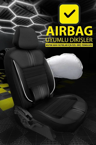 KURRA STORE Dacia Logan Mcv Ambiance 1.6 Lpg Euro5 7 Kisilik 2012 Trend Serisi Tay Tüyü Oto Koltuk Kılıfı Siyah - 5