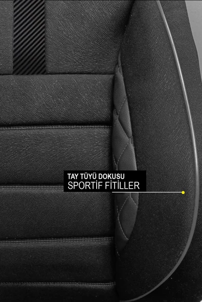 KURRA STORE Dacia Logan Mcv Ambiance 1.6 Lpg Euro5 7 Kisilik 2011 Trend Serisi Tay Tüyü Oto Koltuk Kılıfı SİYAH - 4