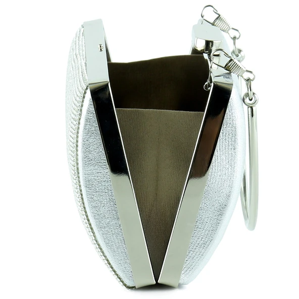 Erkan Saçmacı Lame Kristal Taşlı Metal Saplı Abiye El Çantası - 3