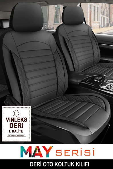 KURRA STORE Volkswagen Passat 1.6 Tdi Bmt 120 Highline 2019DERİ TAM SET Oto Koltuk Kılıfı SİYAH
