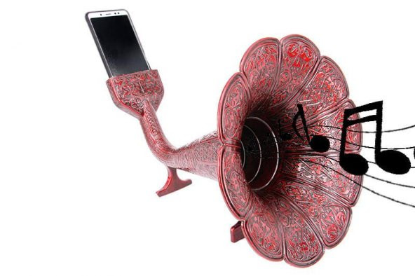 Gramofon Hunisi Bordo Tüm Telefonlara Uyumlu Gramafon Hunisi - 1