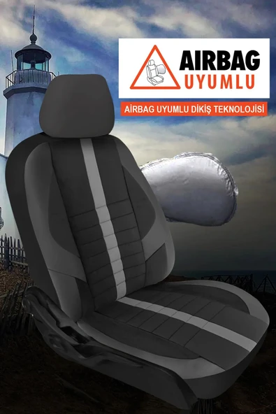 KURRA STORE Dacia Logan Mcv Ambiance 1.6 Lpg Euro5 7 Kisilik 2011 VERUL SERİSİ TAM SET OTO KOLTUK KILIFI SİYAH - 4