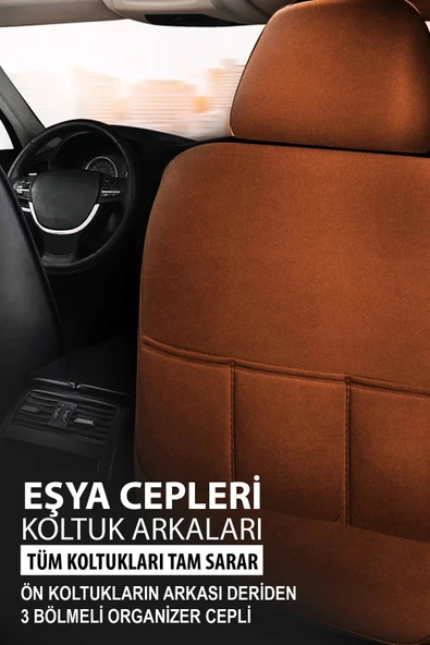 KURRA STORE Skoda Rapid Spaceback Elegance 1.6 Tdi Cr 105 2014 DERİ TAM SET OTO KOLTUK KILIFI TABA - 5