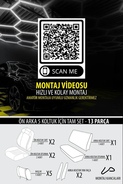 KURRA STORE Volvo Xc60 2.4 D5 Awd R-design Plus Geartonic 2018 Trend TAY TÜYÜ Oto Koltuk Kılıfı GRİ - Resim 7