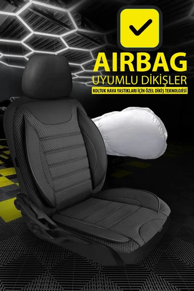 KURRA STORE Fiat Bravo (182) 1.9 Td 75 S (182.af) (75 Hp) 1998 Trend JAKAR Oto Koltuk Kılıfı SİYAH - Resim 4