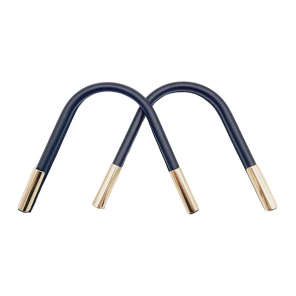 Çanta Aksesuar Suni Derili Metal Çanta Sapı Lacivert Renk Light Gold Metal