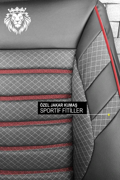 KURRA STORE Renault Samsung Sm3 Z.e 35.9 Kwh (95 Hp) 2019  Trend JAKAR Oto Koltuk Kılıfı KIRMIZI - Resim 6