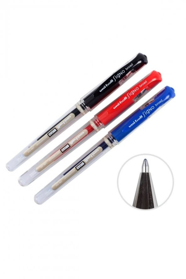 Mavi Siyah Kırmızı İmza Kalemi Um-153 Signo Broad Roller Kalem 1,0 Mm 3 Adet ürün görseli 1