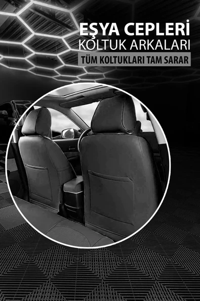 KURRA STORE Renault 18 Variable (135) 1.6 4x4 (72 Hp) 1983 Trend Serisi  TAY TÜYÜ Oto Koltuk Kılıfı FÜME - 6