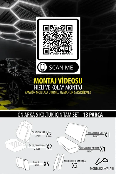 KURRA STORE Dacia Duster Ambiance 1.6 16v 105 Lpg Euro5 2012 Trend Serisi Tay Tüyü Oto Koltuk Kılıfı SİYAH - 5