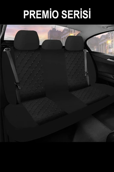KURRA STORE Mercedes 500 uyumlu tam set 5 koltuk tay tüyü oto koltuk kılıfı beyaz dikiş detaylı - 4