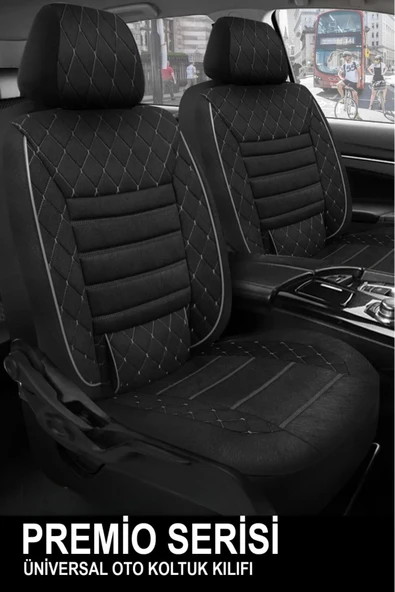 KURRA STORE Alfa Romeo 8C uyumlu tam set 5 koltuk tay tüyü oto koltuk kılıfı beyaz dikiş detaylı