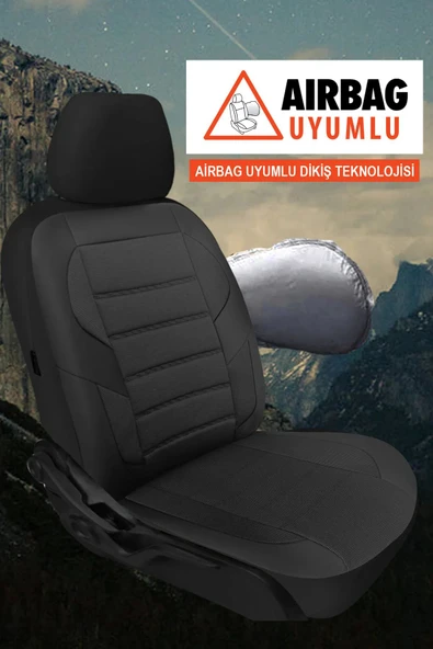 KURRA STORE Suzuki Grand Vitara  Uyumlu 5 KOLTUK TAM SET pike KUMAŞ OTO KOLTUK KILIFI SİYAH - 3