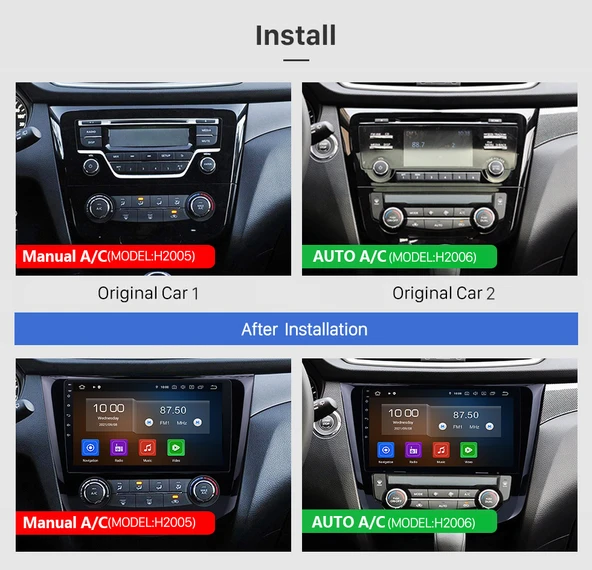 Fimex NISSAN QASHQAI MANUAL A/C 2014+ MULTİMEDYA NAVİGASYON USB KAMERA CARPLAYER - Resim 2