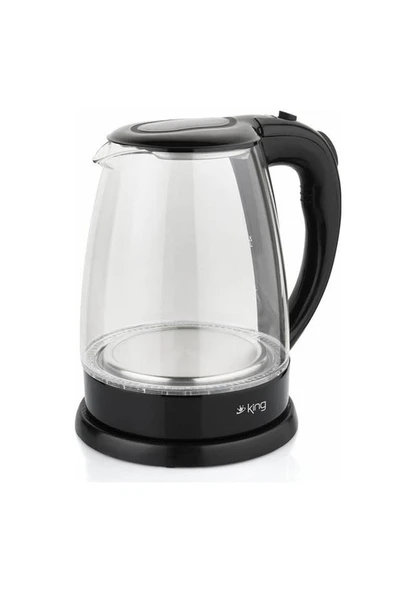 KİNG KSI1001 Alice 1.8 Lt Işıklı Cam Kettle Su Isıtıcı