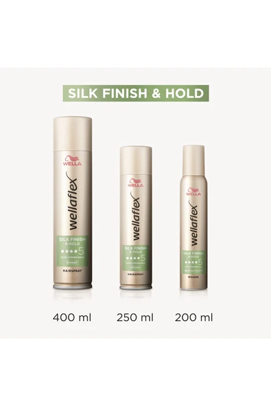 Wella Wellaflex Silk Finish & Hold İpeksi Bitiş ve Tutuş Sağlayan Saç Spreyi Ultra Strong Hold  400 ml - 5