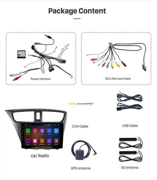 Fimex HONDA CIVIC 2012-2017 MULTİMEDYA NAVİGASYON USB KAMERA CARPLAYER - Resim 2