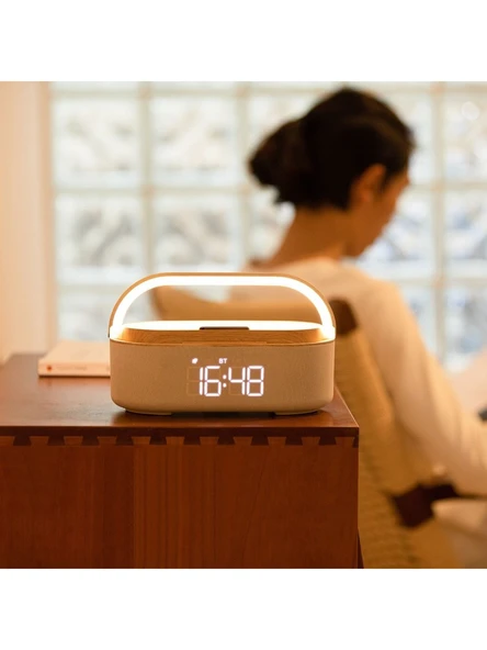 Range Smart Bluetooth Taşıma Kulplu  Led Işıklı Dijital Saat Speaker Hoparlör ( 1+1 Hd Ses sistemi) KL01 - 6