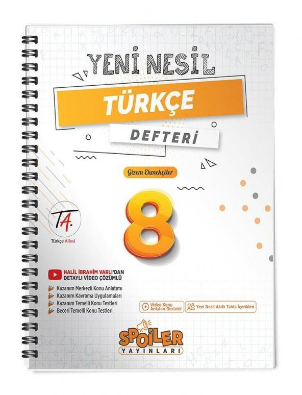 Spoiler Yayınları 8. Sınıf Lgs Türkçe Defteri
