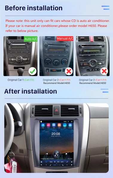 AVGO TOYOTA COROLLA 2007-2014 TESLA MULTİMEDYA NAVİGASYON USB KAMERA CARPLAYER - Resim 2