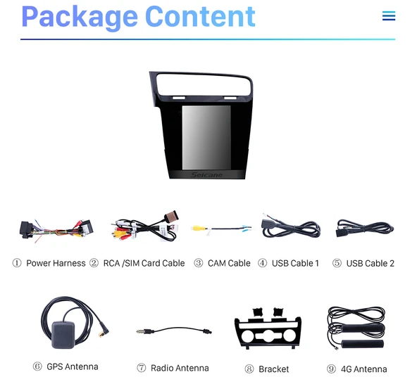 DARWİLL GOLF 7 TESLA 2014-2018 MULTİMEDYA NAVİGASYON USB KAMERA CARPLAYER - Resim 4