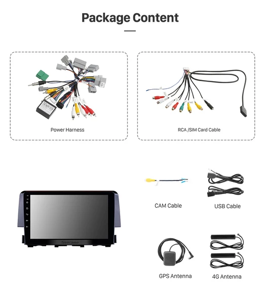 Necvox HONDA CIVIC (FC5) 2016+ MULTİMEDYA NAVİGASYON USB KAMERA CARPLAYER - Resim 2