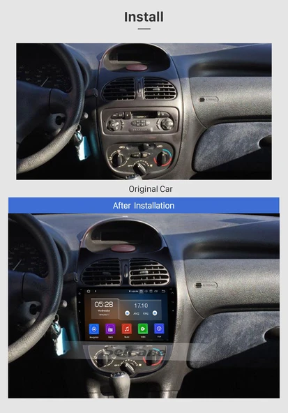 Necvox PEUGEOT 206 2002-2010 MULTİMEDYA NAVİGASYON USB KAMERA CARPLAYER - Resim 2