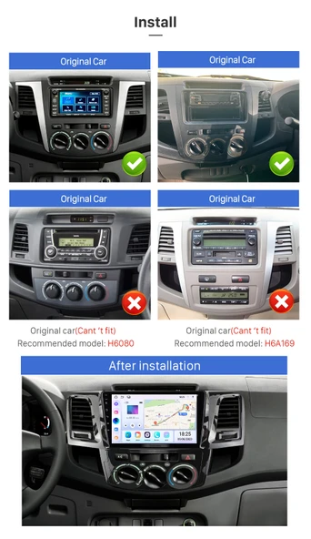 DVNOX TOYOTA HILUX M/C 2008-2014 MULTİMEDYA NAVİGASYON USB KAMERA CARPLAYER 4 RAM - Resim 2