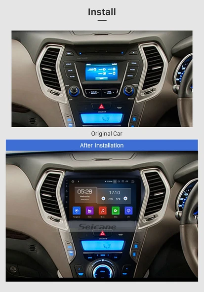 Necvox HYUNDAI SANTAFE 2013-2016 MULTİMEDYA NAVİGASYON USB KAMERA CARPLAYER 4 RAM - Resim 2