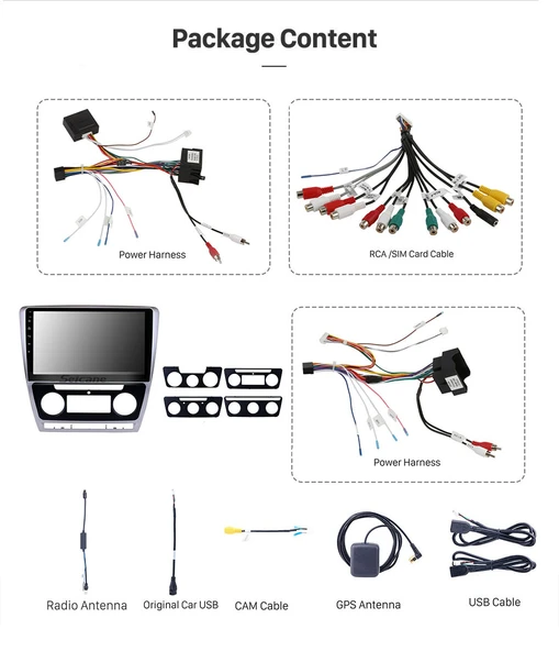 DARWİLL SKODA OCTAVIA 2007-2014 MULTİMEDYA NAVİGASYON USB KAMERA CARPLAYER 4 RAM - Resim 2