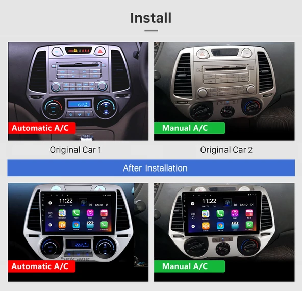 Necvox HYUNDAI İ20 2008-2014 MULTİMEDYA NAVİGASYON USB KAMERA CARPLAYER 4 RAM - Resim 2