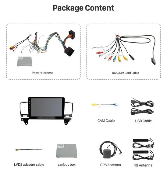 Necvox MERCEDES ML 2012-2015 MULTİMEDYA NAVİGASYON USB KAMERA CARPLAYER 4 RAM - Resim 3