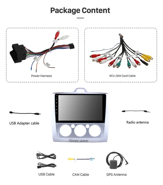 Necvox FORD FOCUS 2 MANUEL 1999-2008 MULTİMEDYA NAVİGASYON USB KAMERA CARPLAYER 4 RAM - Resim 3