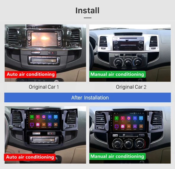 Necvox TOYOTA HILUX A/C 2008-2014 MULTİMEDYA NAVİGASYON USB KAMERA CARPLAYER 4 RAM - 2