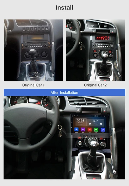 Fimex PEUGEOT 3008-5008 M/C 2013+ MULTİMEDYA NAVİGASYON USB KAMERA CARPLAYER 6 RAM - 2