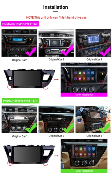 Necvox TOYOTA COROLLA 2014 MULTİMEDYA NAVİGASYON USB KAMERA CARPLAYER 4 RAM - Resim 2