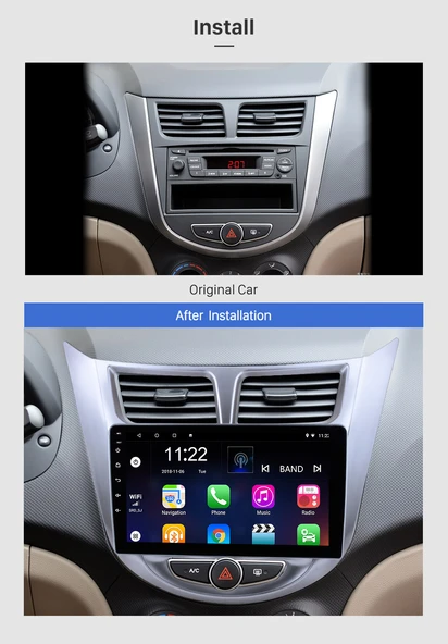 DARWİLL HYUNDAI ACCENT BLUE 2011-2016 MULTİMEDYA NAVİGASYON USB KAMERA CARPLAYER 6 RAM - 2