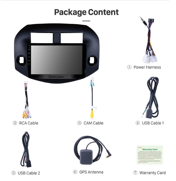 DARWİLL TOYOTA RAV4 2007-2012 MULTİMEDYA NAVİGASYON USB KAMERA CARPLAYER 6 RAM - Resim 3