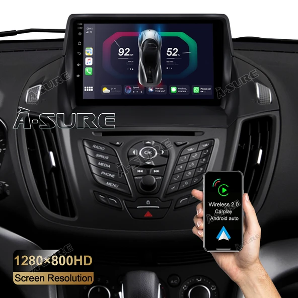 Necvox FORD KUGA/C-MAX 2013+ MULTİMEDYA NAVİGASYON USB KAMERA CARPLAYER 6 RAM